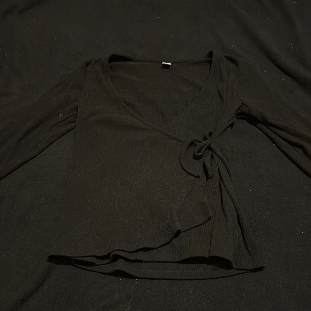 Old Navy Black Wrap Blouse